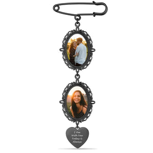 Personalized Wedding Bouquet Picture Charms Brooch Pins