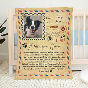 Loss Of Dog Gift, Pet Memorial Blanket, Personalized Letter From The Heaven Blanket