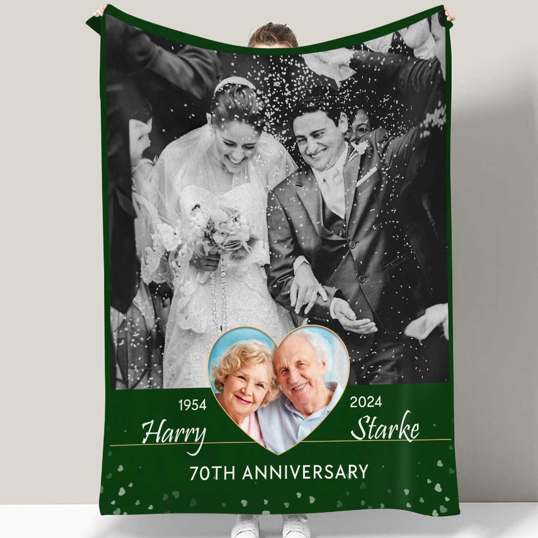 To Grow Old Together Personalized Anniversary Blanket Gifts for Couple