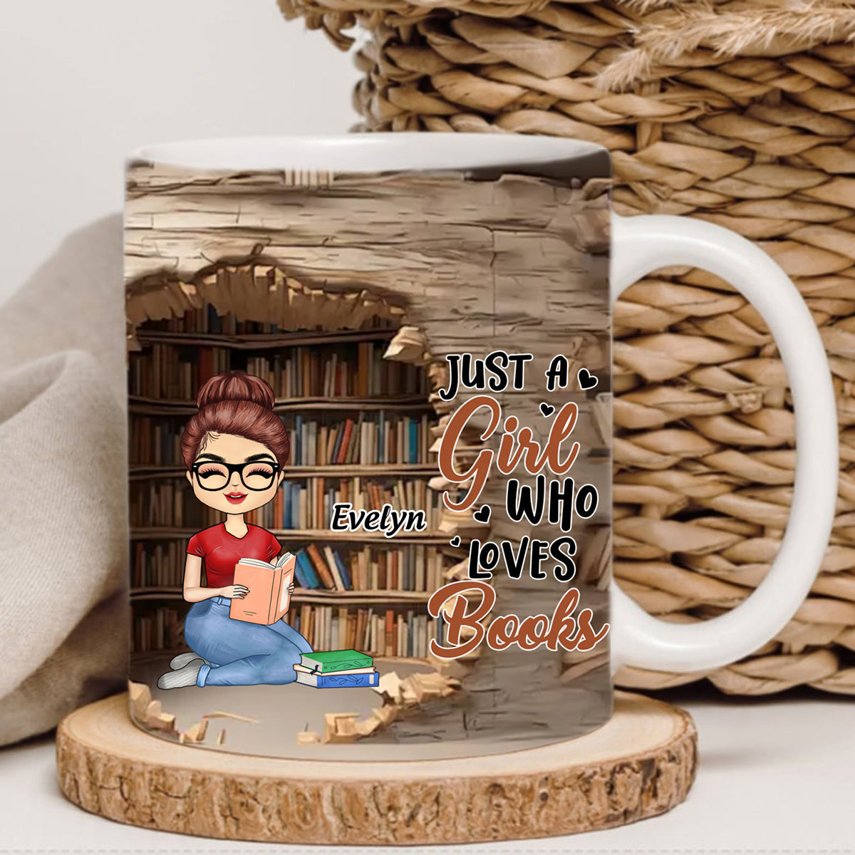 A Girl Who Loves Books Reading - Reading Gift - Personalized Mug