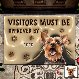 Personalized Photo Visitors Must Be Approved By This Dog/Cat Door Mat