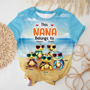 Personalized This Grandma Belongs To Kids Turtle Beach T-shirt