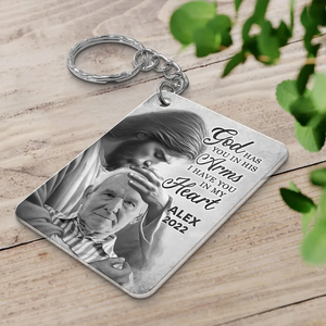 Personalized God Has You In His Arms Memorial Photo Acrylic Keychain