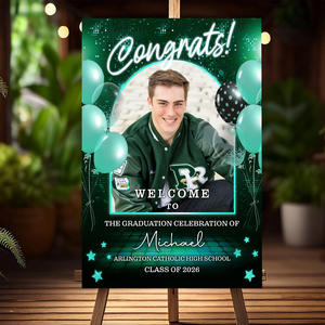 Personalized Graduation Welcome Sign Canvas - Custom Photo Graduation Gifts