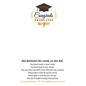 Engraved Name Personalized Bachelor Hat Graduation Initial Necklace