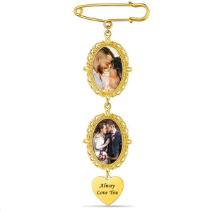 Personalized Wedding Bouquet Picture Charms Brooch Pins
