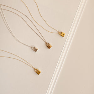 Minimalism Personalized Lock Initial Necklace