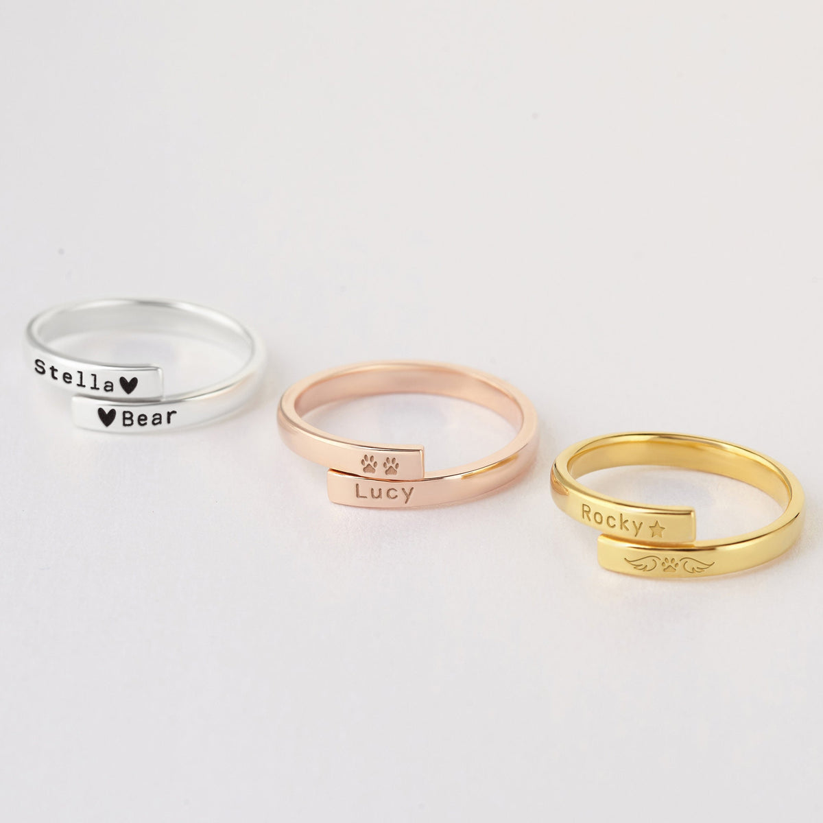 Personalized Pet Name Ring Loss of Pet Gift