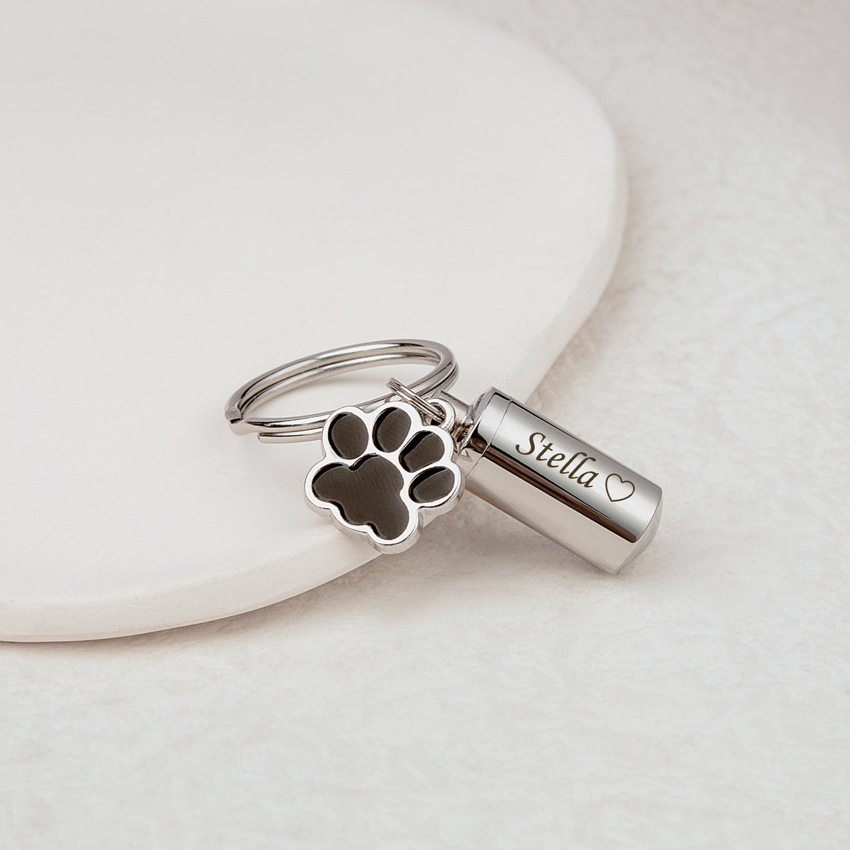 Personalized Pet Memorial Dog Paw Pet Urns Keychain