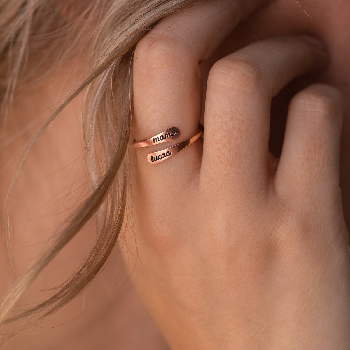 Personalized Minimalist Circular Border Open Ring Gift For Mother, Couple