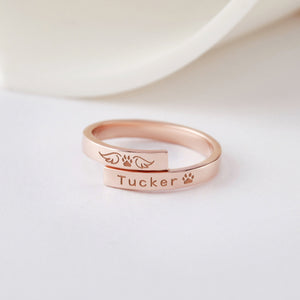 Personalized Pet Name Ring Loss of Pet Gift