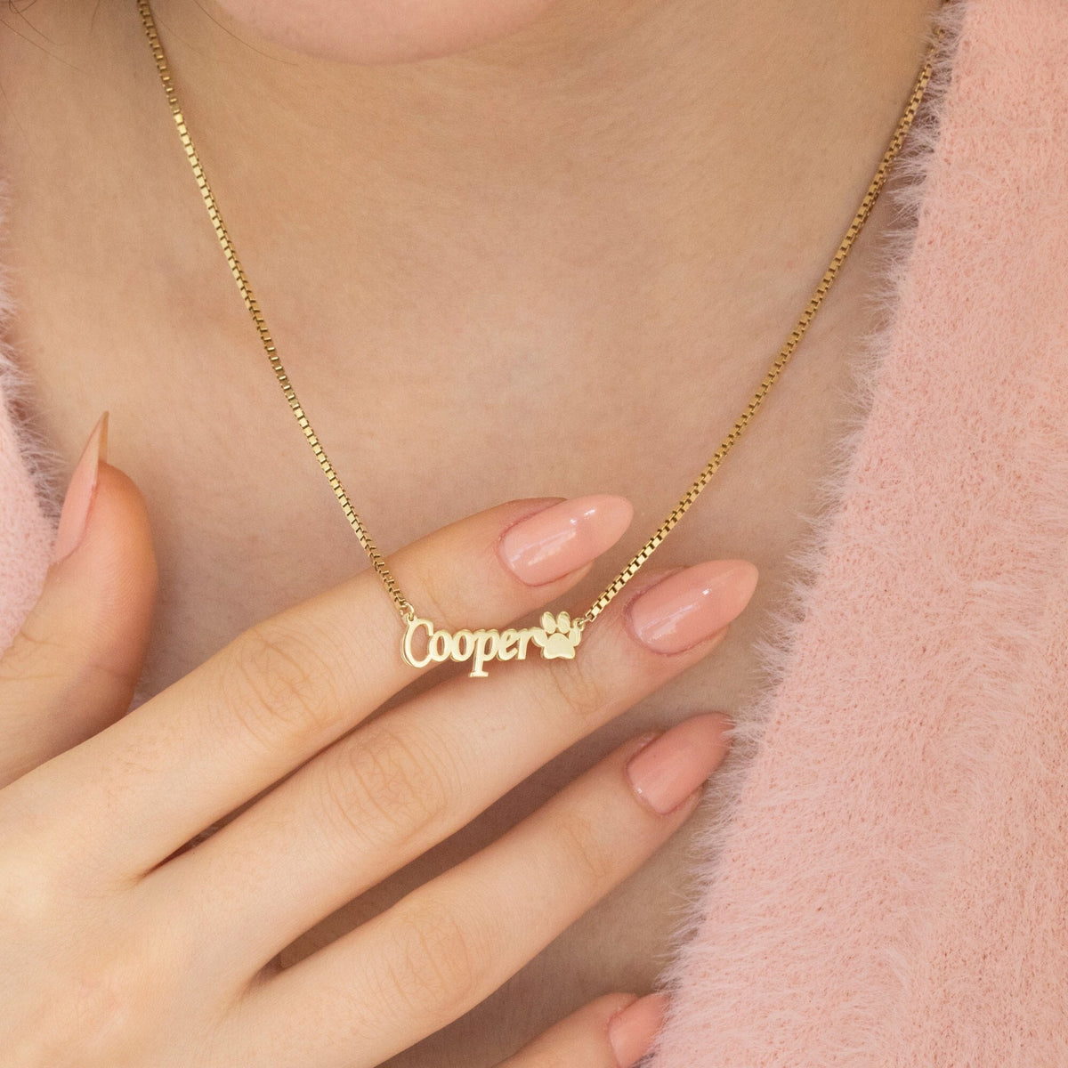 Personalized Pet Name with Paw Memorial Necklace