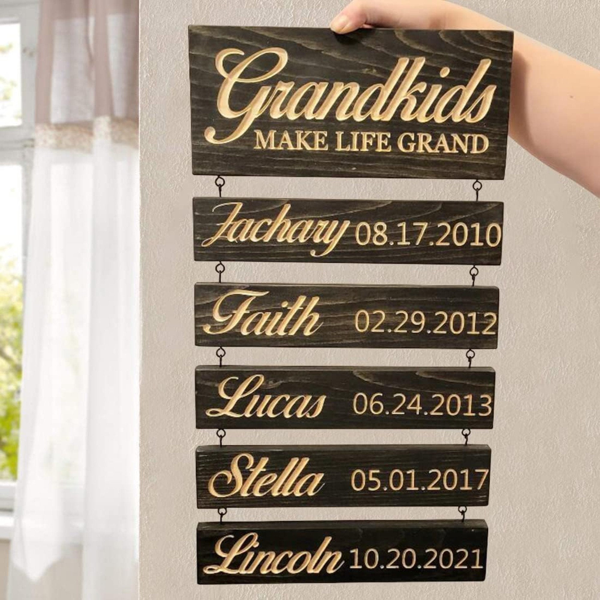 Personalized Wooden Sign-Grandkids make life grand