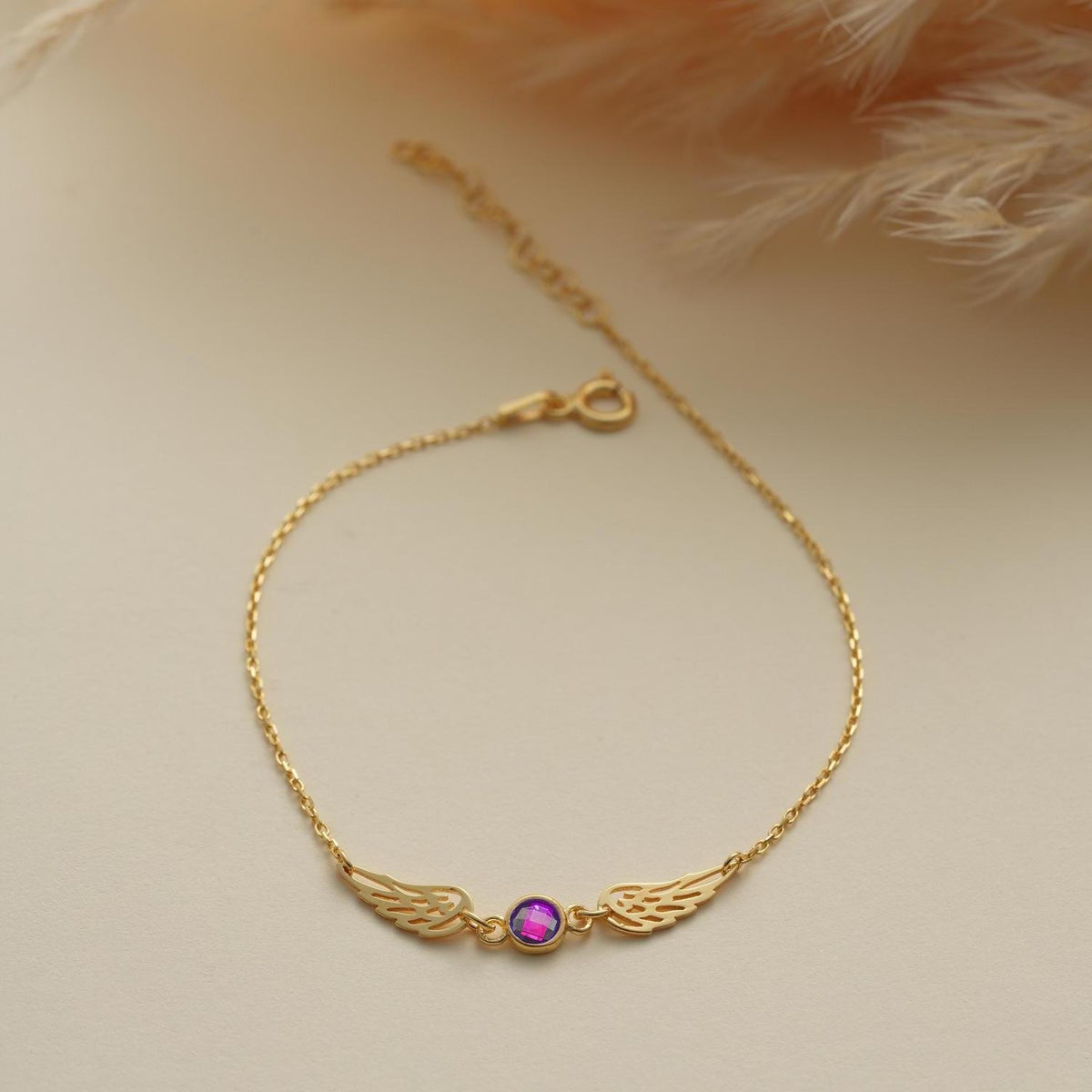 Personalized Guardian Angel Birthstone Bracelet