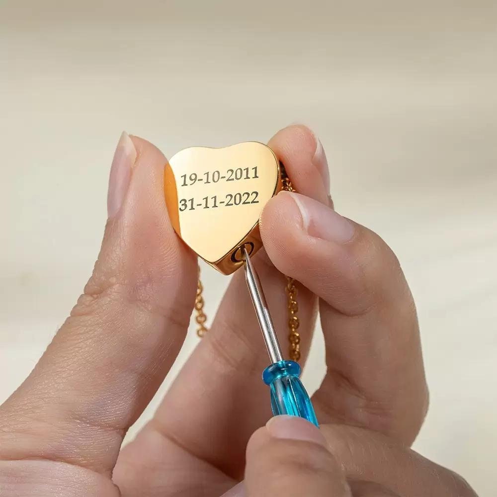 Heart Urn Pet Loss • Pet Urn Necklace Cremation Jewelry Personalized Memorial Gift For Pet Lovers