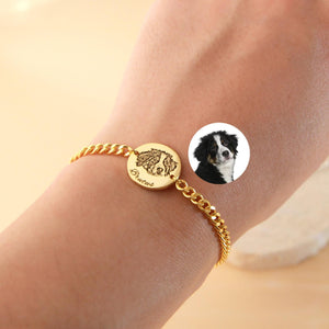 Personalized Pet Portrait Bracelet Gift for Pet Lover