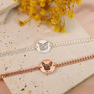 Personalized Pet Portrait Bracelet Gift for Pet Lover