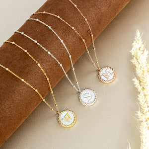 Personalized Coin Letter Necklace