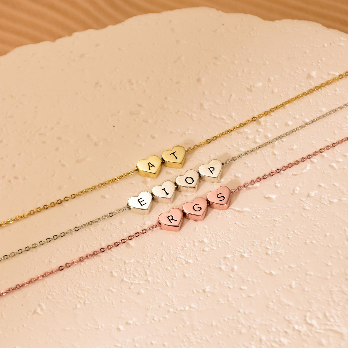 Personalized Heart Charms Letters Bracelet