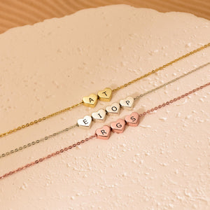 Personalized Heart Charms Letters Bracelet