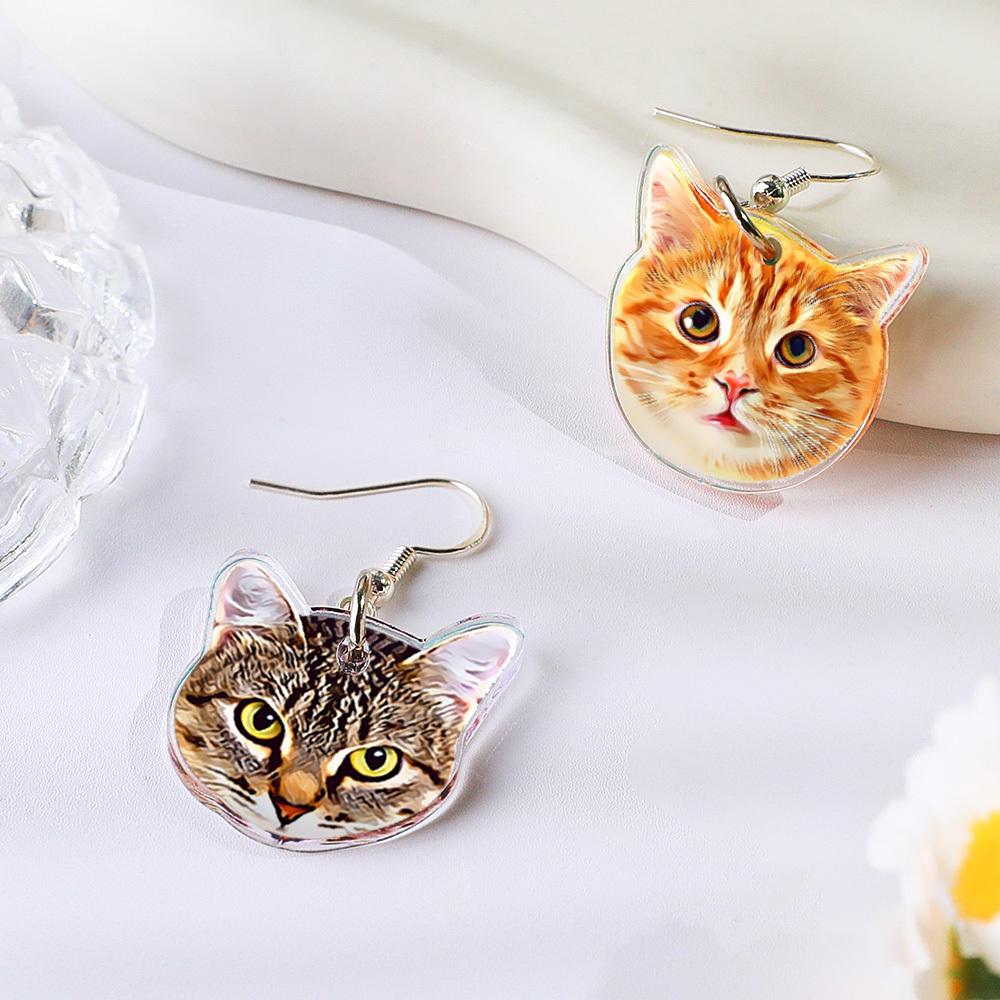 Personalized Pet Earrings Gift for Dog Mom