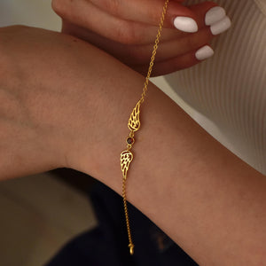 Personalized Guardian Angel Birthstone Bracelet
