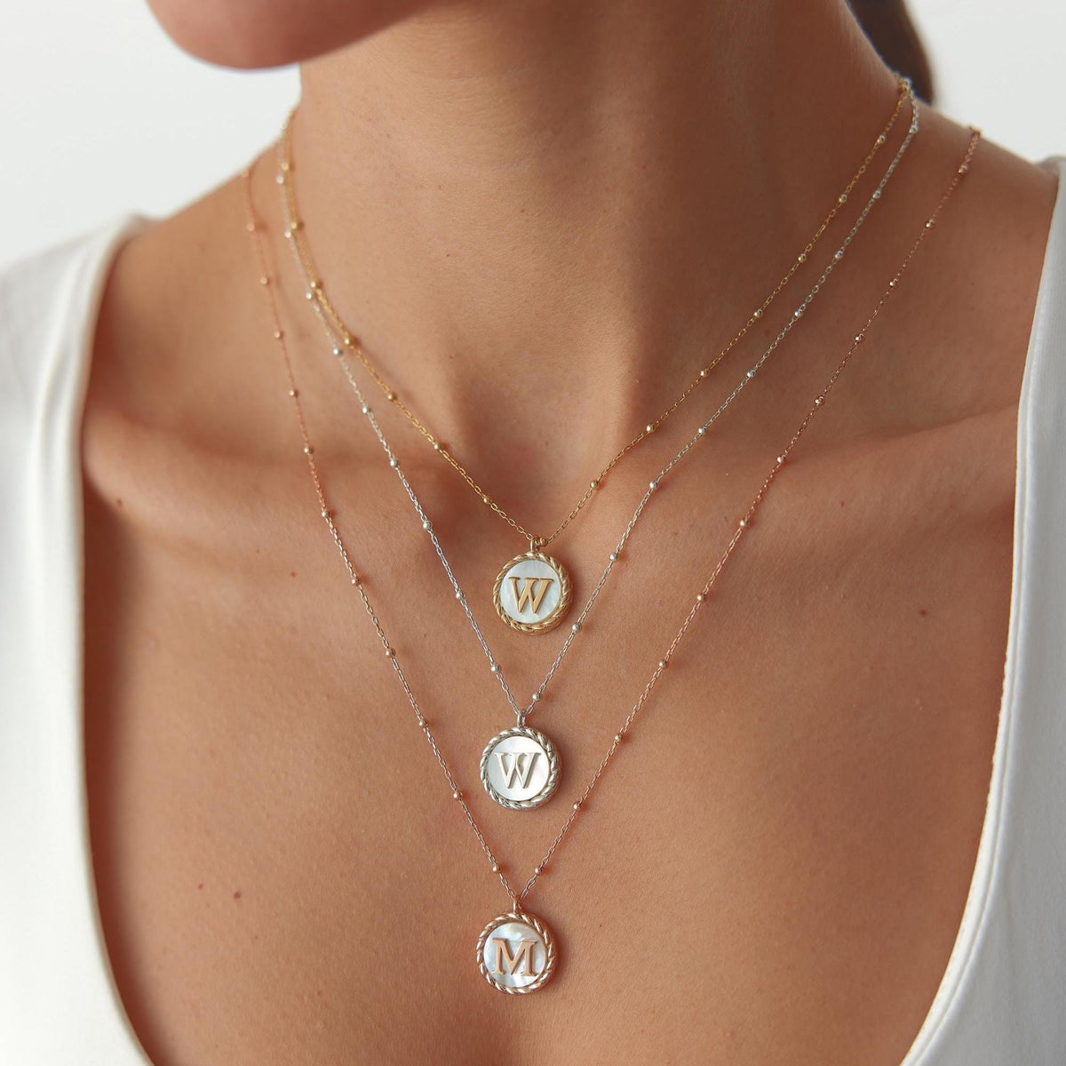 Personalized Coin Letter Necklace