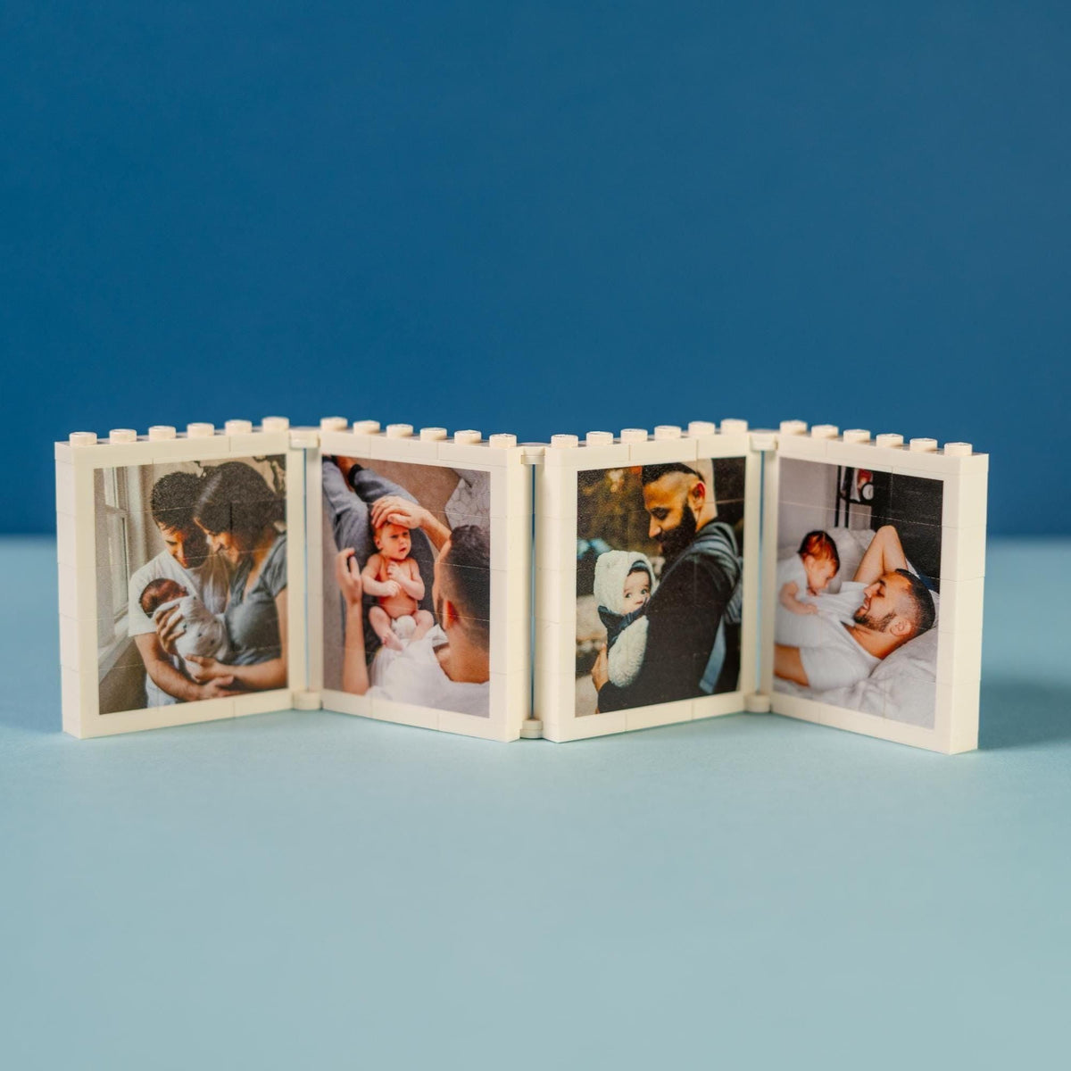 Personalized Foldable Dad & Me Brick Photo Frame Gift, Mini Photo Album