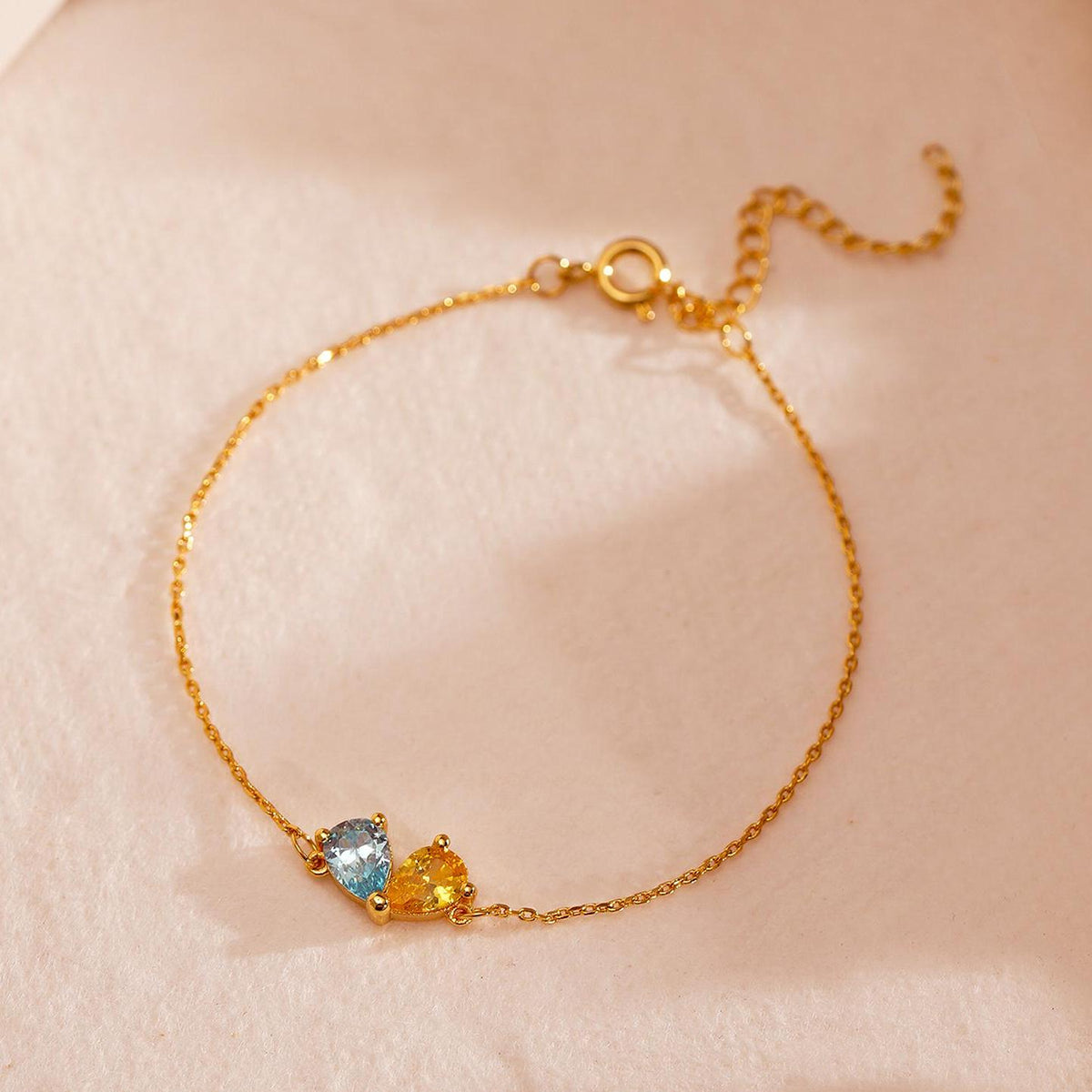 Personalized Custom Heart Birthstone Bracelet