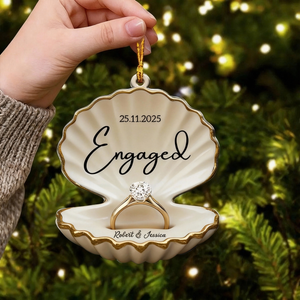 Engaged, Couple Christmas Home Decor, Christmas Ornament, Personalized Ornament