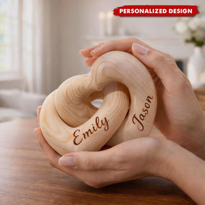 Custom Names Personalized Infinity Heart Sculpture, Romantic Couple Keepsake, Anniversary Present for Him Her