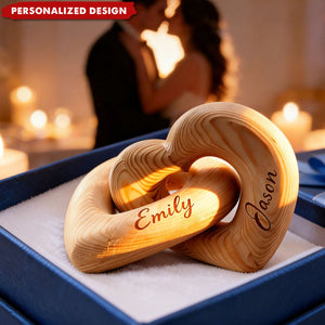 Custom Names Personalized Infinity Heart Sculpture, Romantic Couple Keepsake, Anniversary Present for Him Her