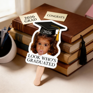 Custom Vintage Childhood Photo Graduation Gift - Personalized Graduation Fan
