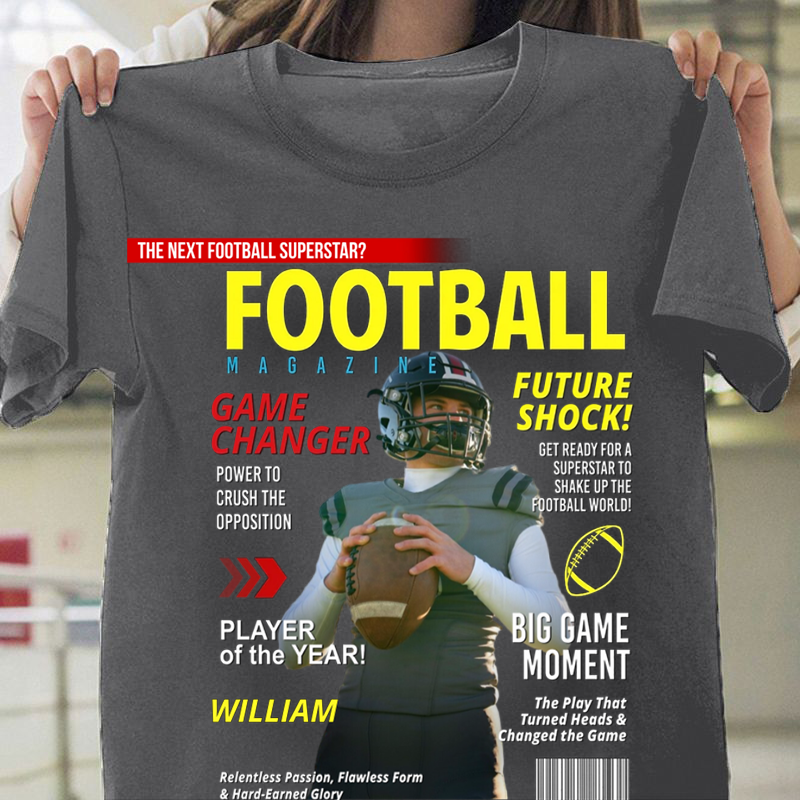 Personalized American Football Pure cotton T-Shirt Gift for Football Lovers