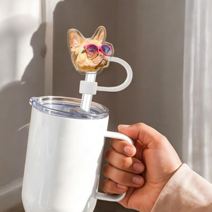 Personalized Custom Pet Photo Tumbler Straw Cover Gift For Pet Lovers