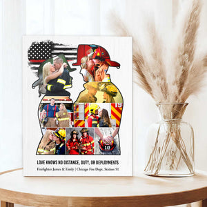 Personalized Firefighter Couple Gift, Custom Firefighter Husband Gift, Firefighter Family Sign, Fire Family Decor