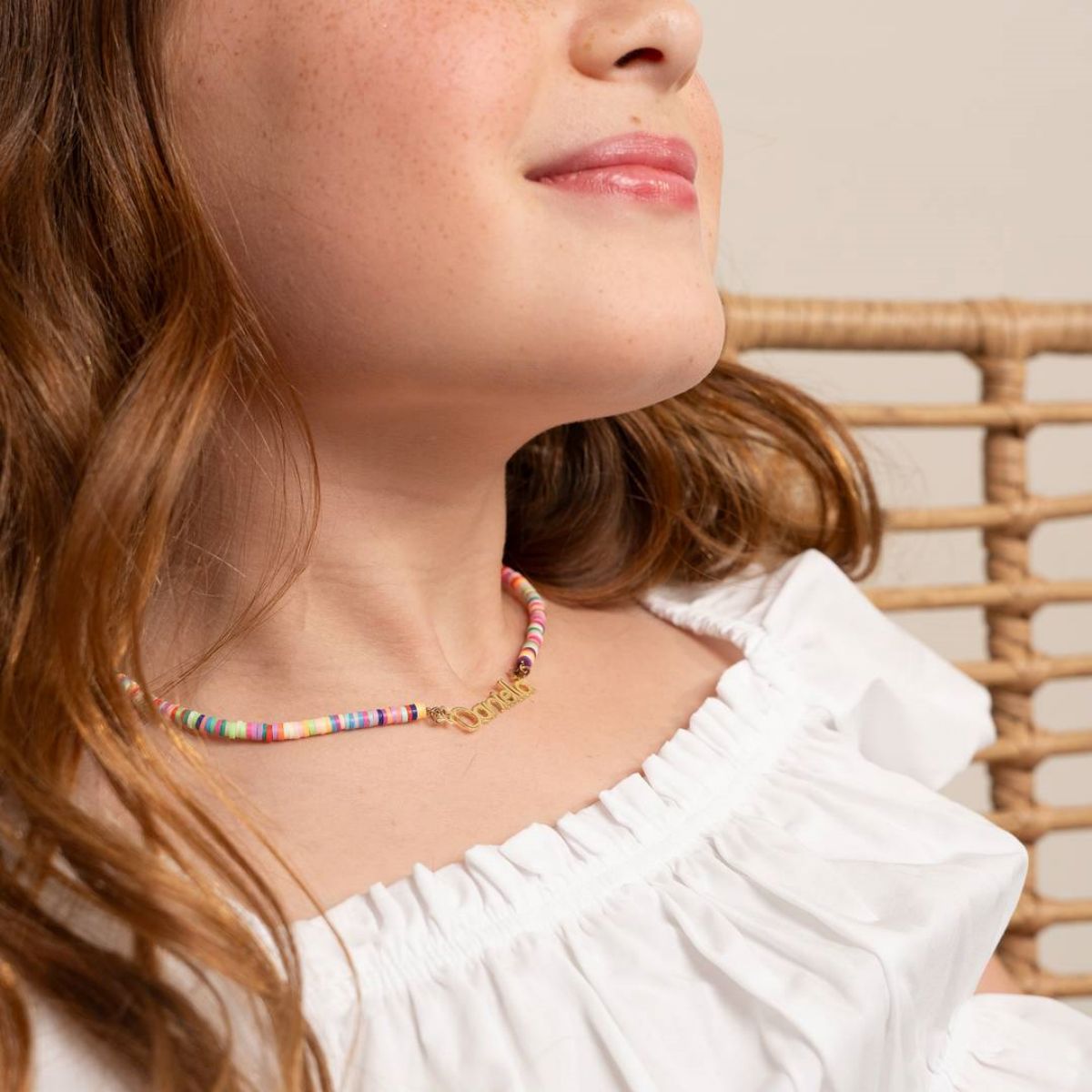 Personalized Kids Name Necklace with Rainbow chain
