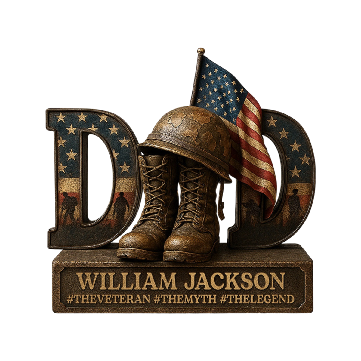 Veteran Dad Personalized Acrylic Plaque Gifts For Dad