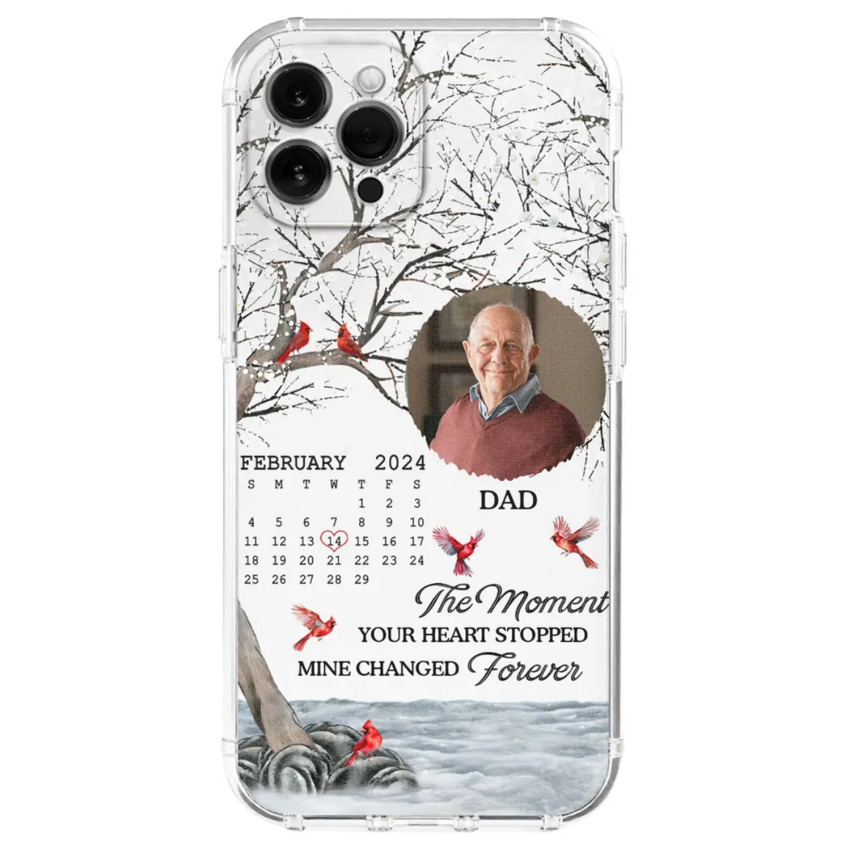 Forever In My Heart - Personalized Cardinal Memorial Phone Case
