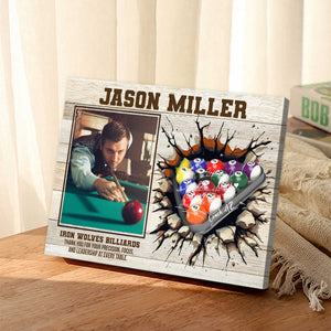 Billiards Player Signature Canvas, Custom Billiards Guest Book, Billiards Keepsake Gift, Billiards Lover Gift, Sport Gift