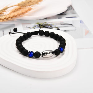 Soccer Football Basketball Baseball Tiger Eye Stone Bracelet Gifts for Sports Lover