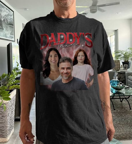 Personalized Daddy‘s Team Pure Cotton T-Shirt-Gift For Dad, Husband