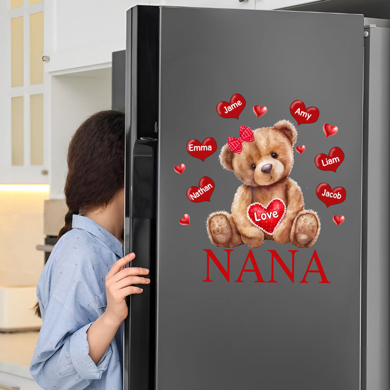 Personalized Grandma Bear With Heart Kids Decal