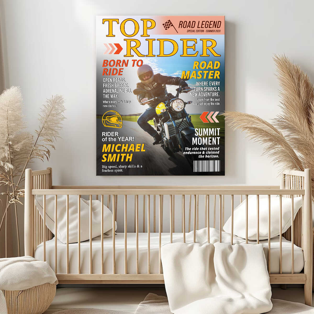 Custom Motorcyclist Magazine Cover Personalized Canvas/Poster Motorcycle Rider Gift