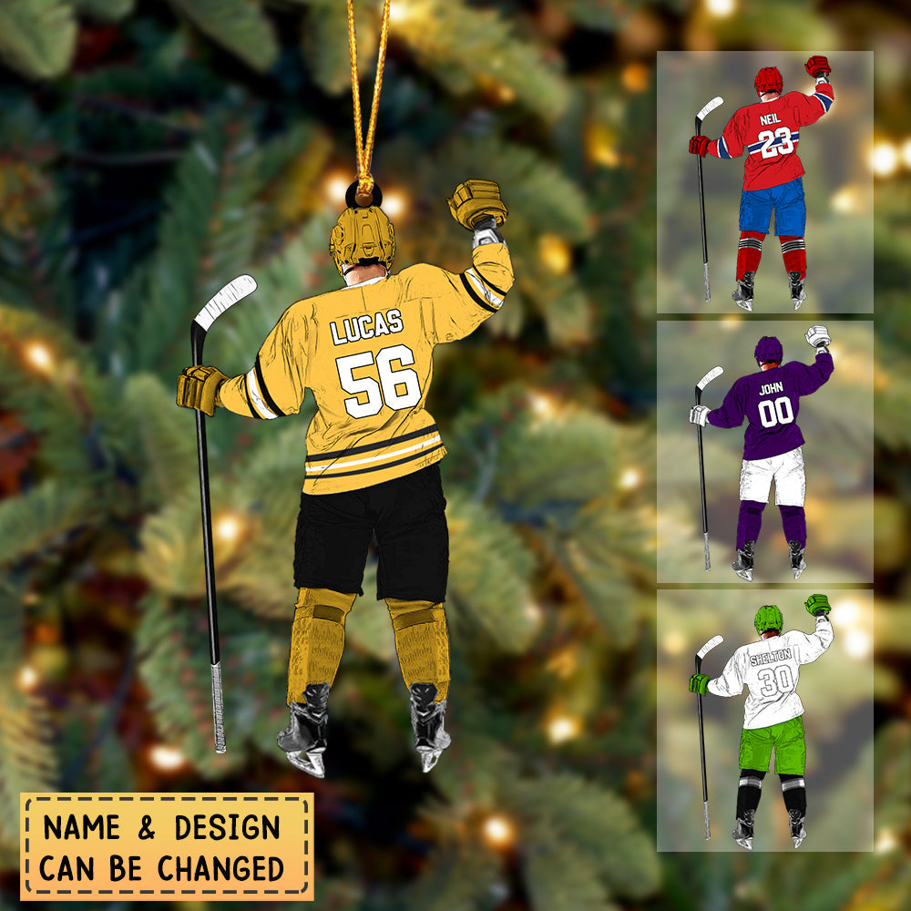 Personalized Salute to Hockey Acrylic Ornament