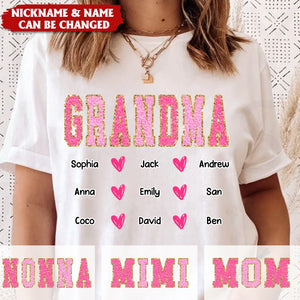Personalized Pink Glitter Custom Name Nana Pure cotton T-Shirt