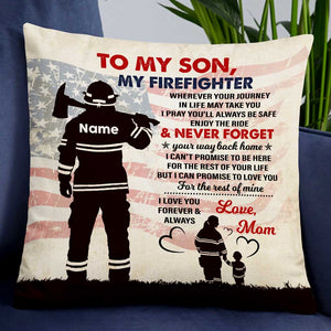 Personalized Firefighter Mom Grandma Dad Grandpa To Son Grandson Pillow
