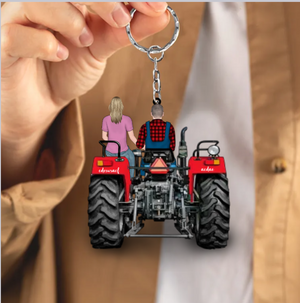 Personalized Gifts Custom Farmer Acrylic Keychain For Him For Couples - Farmer