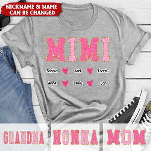 Personalized Pink Glitter Custom Name Nana Pure cotton T-Shirt