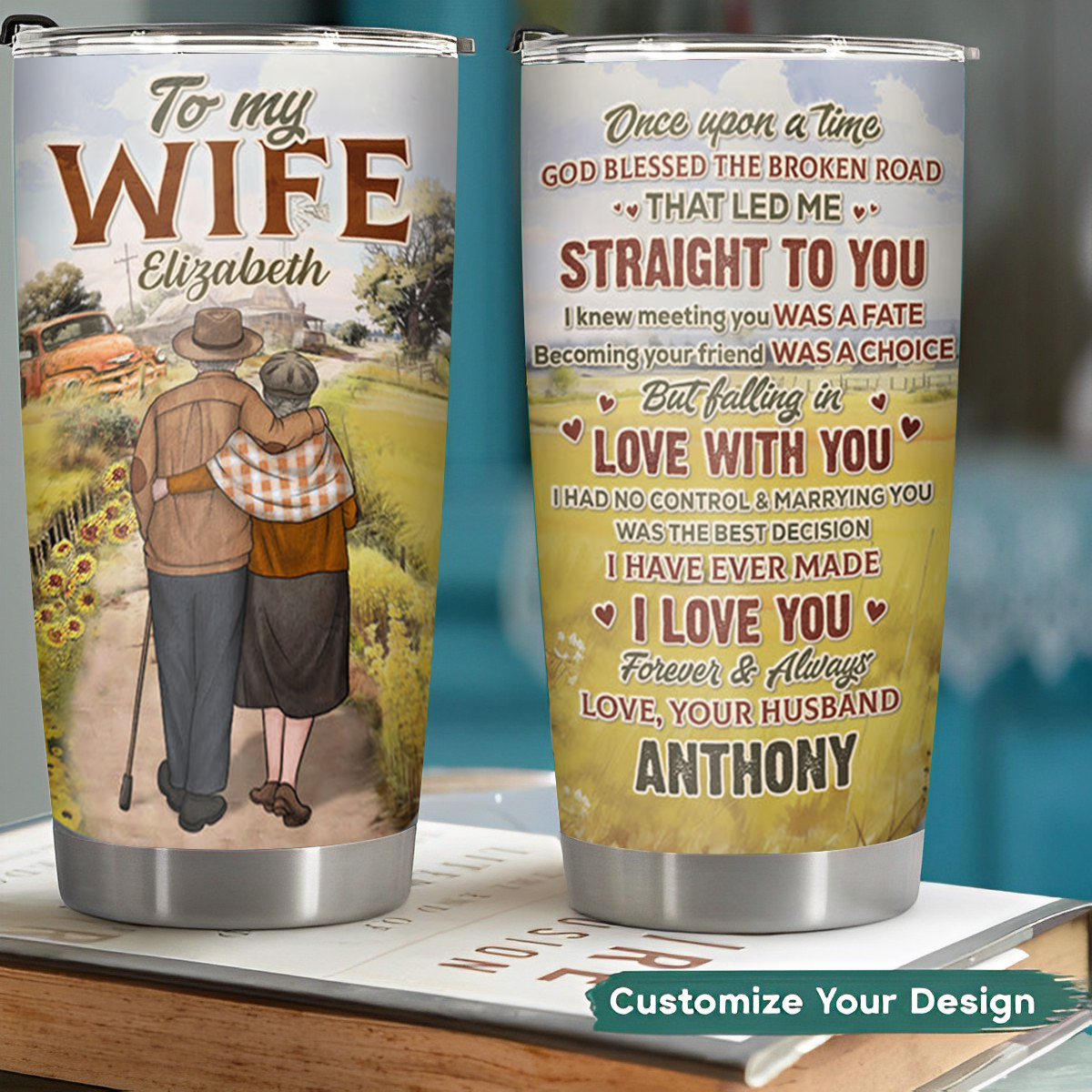 To My Wife Once Upon A Time Couple Personalized Custom Tumbler